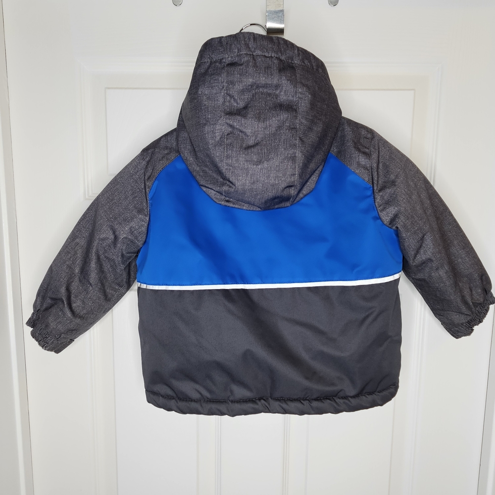 George Boys Blue Grey Hooded Winter Coat Fleece Lined Cozy Size 3T - Picture 14 of 15